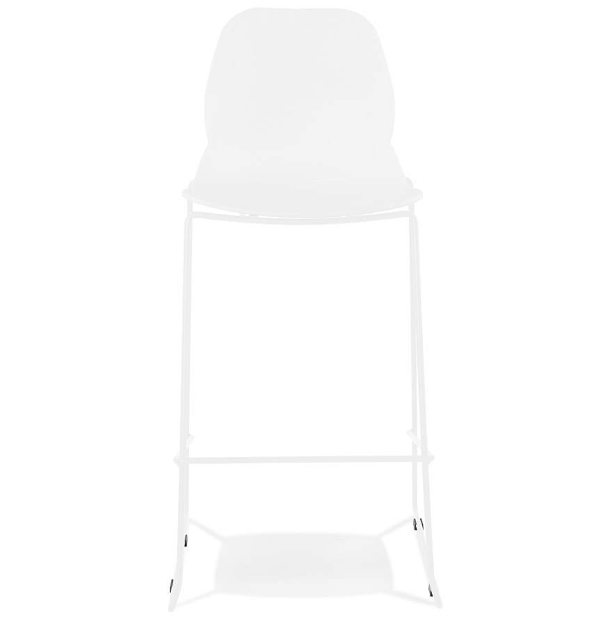 Kokoon Design White Stackable Designer Bar Stool 'BERLIN' With White Metal Leg