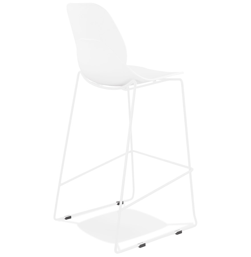 Kokoon Design White Stackable Designer Bar Stool 'BERLIN' With White Metal Leg