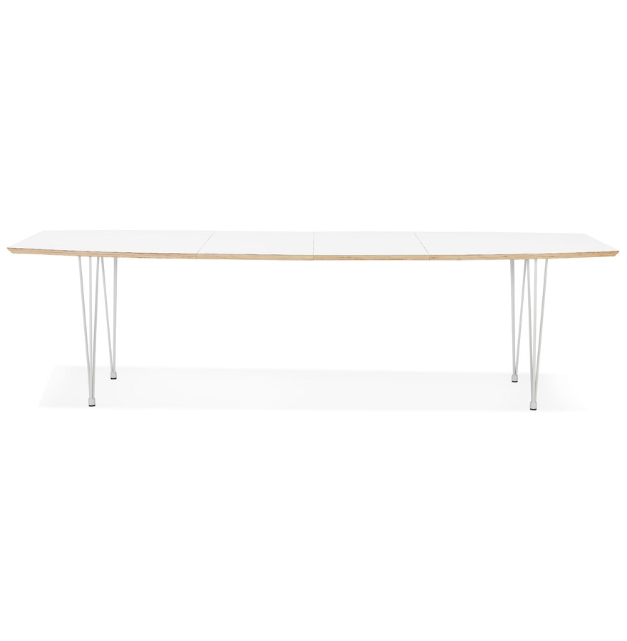 Kokoon Design White 'TADAM' Extendable Dining Table With White Metal Legs - 170(270)x100 Cm