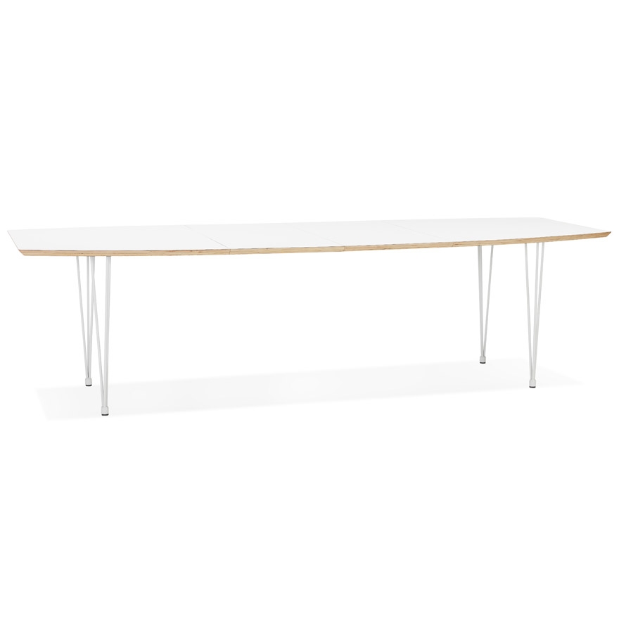 kokoon design White 'TADAM' extendable dining table with white metal legs - 170(270)x100 cm