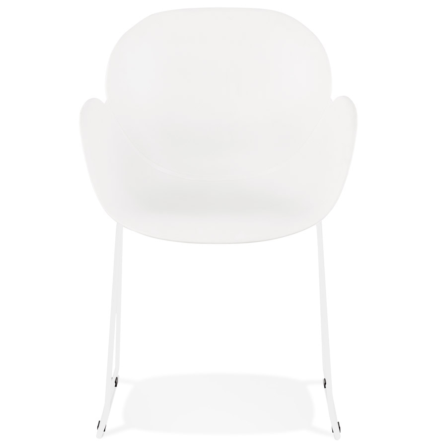 Kokoon Design White 'ZAKARY' Chair With Armrests With Metal Base - Indoor/outdoor