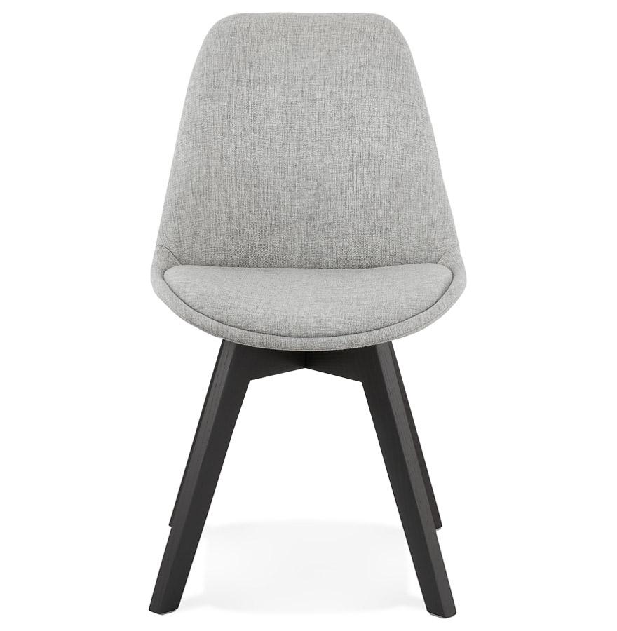 Kokoon Design WILLY' Designer Chair In Gray Fabric With Black Wooden Legs