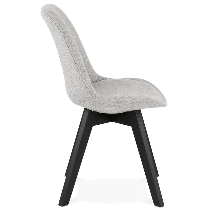 Kokoon Design WILLY' Designer Chair In Gray Fabric With Black Wooden Legs