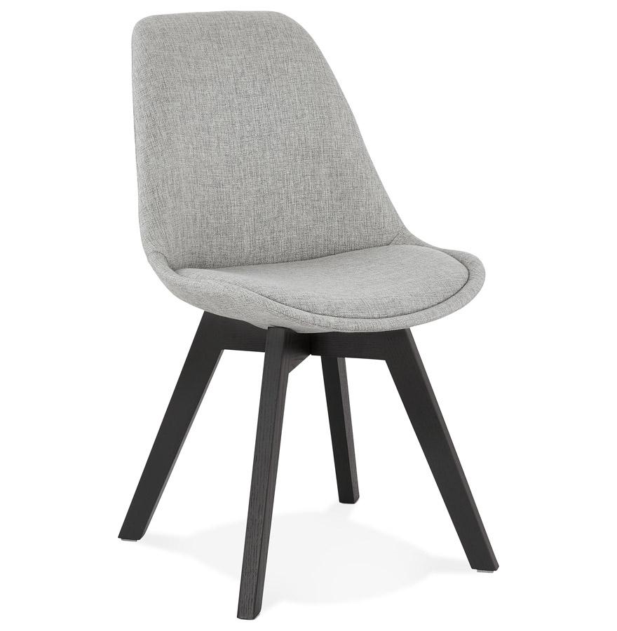 kokoon design WILLY' designer chair in gray fabric with black wooden legs