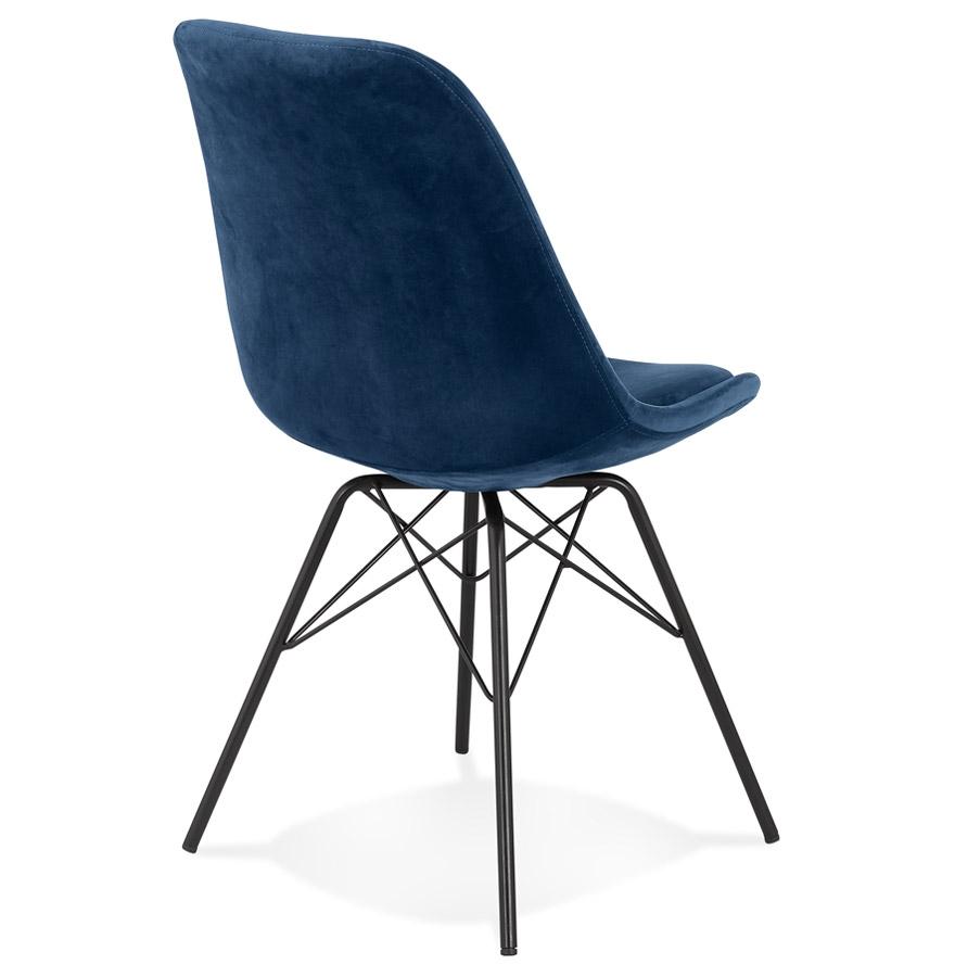 Kokoon Design ZAZY' Design Chair In Blue Velvet And Black Metal Legs