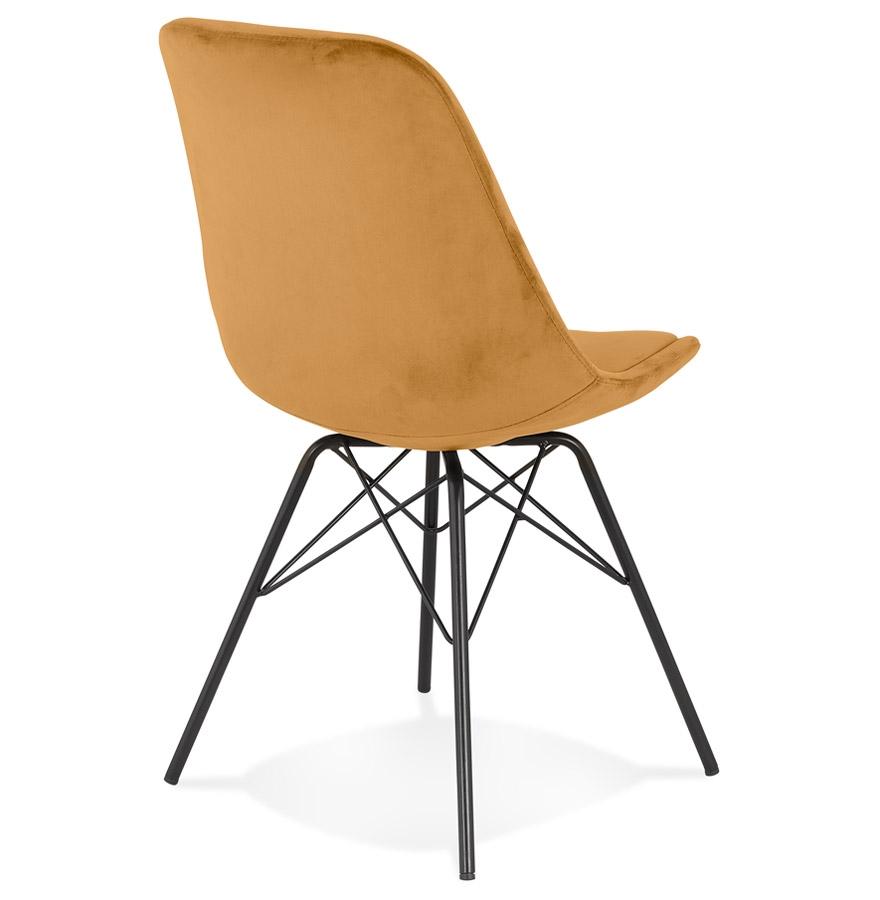Kokoon Design ZAZY' Design Chair In Mustard Velvet And Black Metal Legs