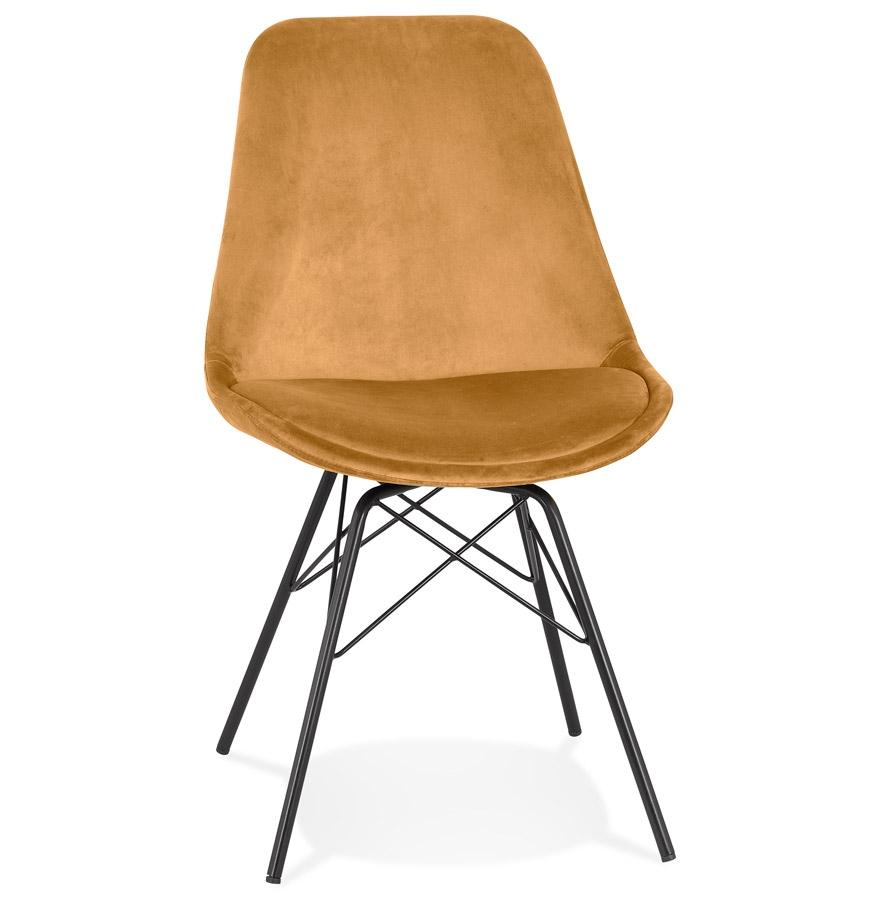 kokoon design ZAZY' design chair in mustard velvet and black metal legs