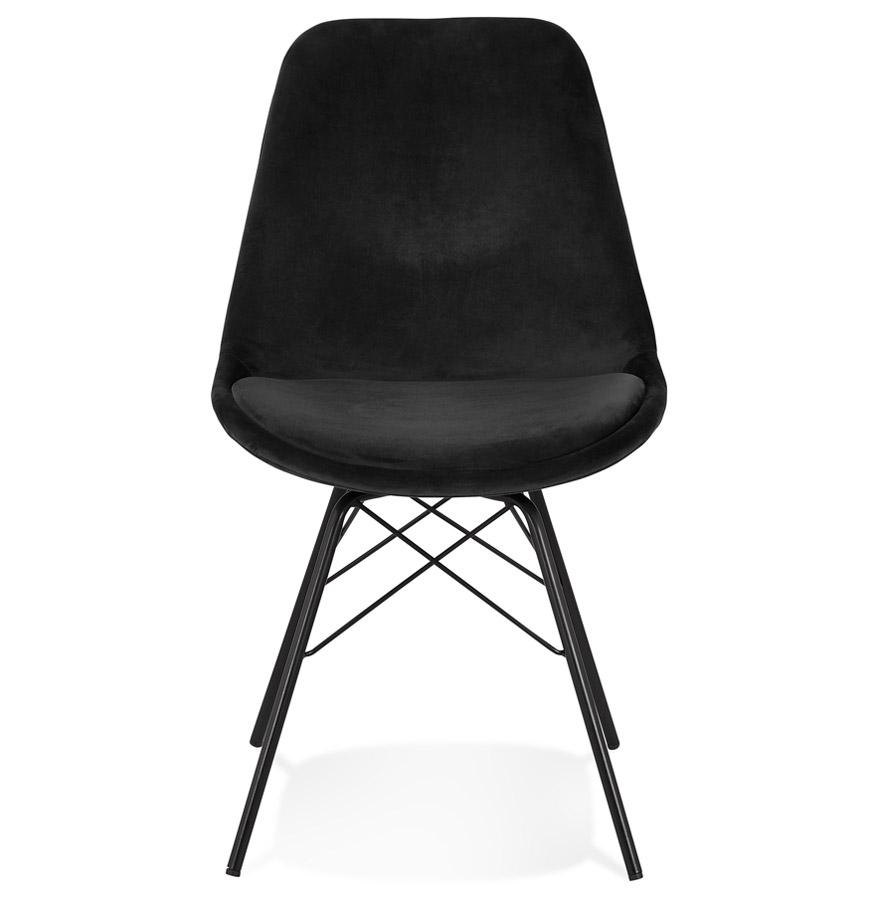 Kokoon Design ZAZY' Designer Chair In Black Velvet And Black Metal Legs