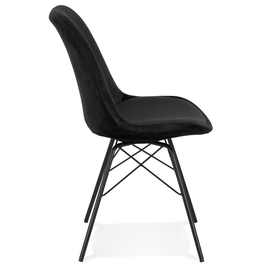 Kokoon Design ZAZY' Designer Chair In Black Velvet And Black Metal Legs