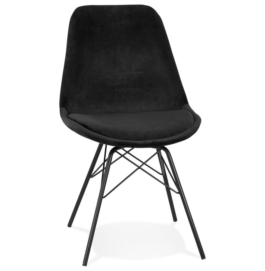 kokoon design ZAZY' designer chair in black velvet and black metal legs