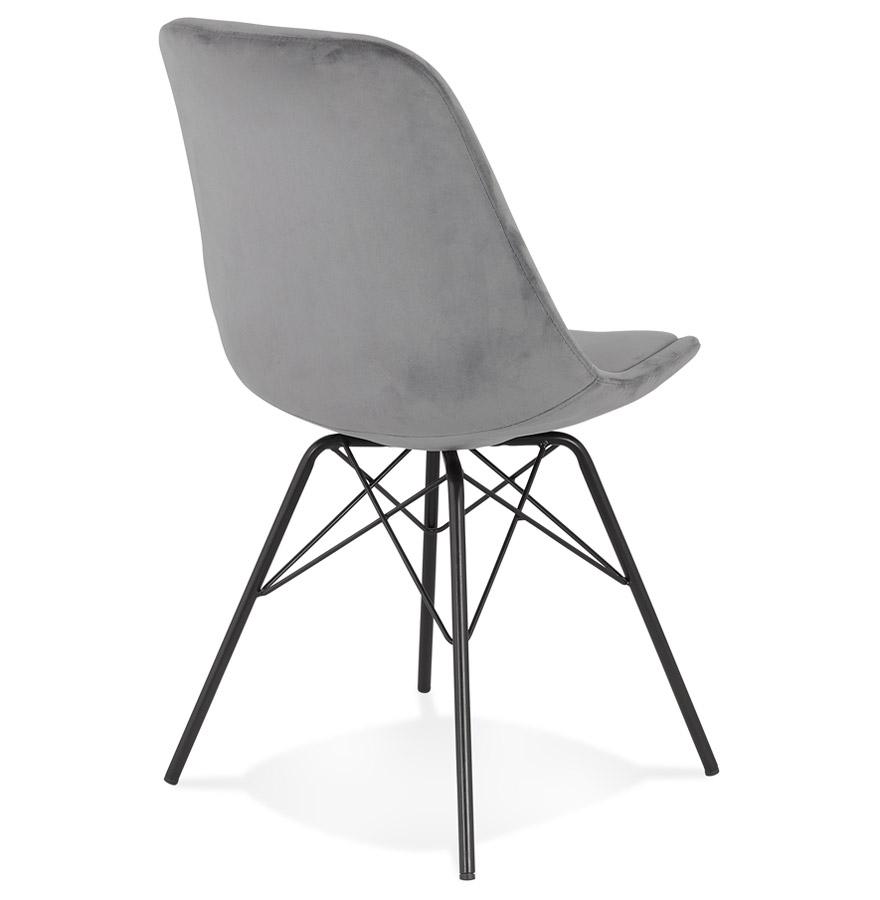 Kokoon Design ZAZY' Designer Chair In Gray Velvet And Black Metal Legs