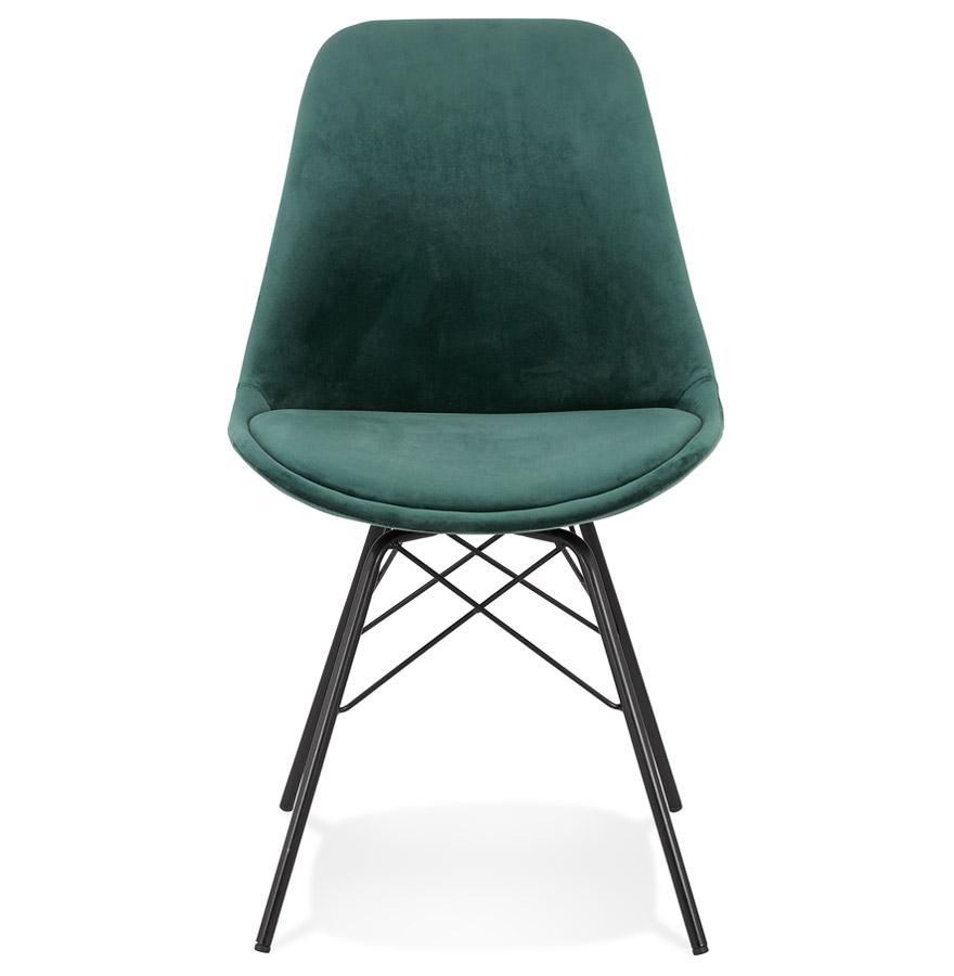 Kokoon Design ZAZY' Designer Chair In Green Velvet And Black Metal Legs