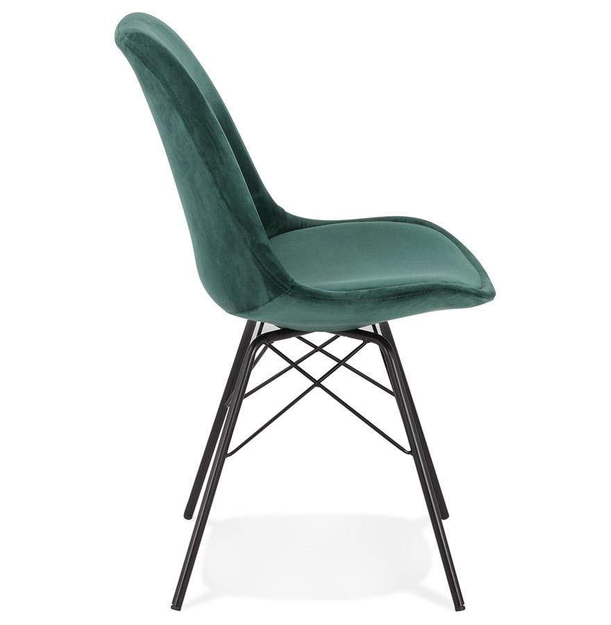Kokoon Design ZAZY' Designer Chair In Green Velvet And Black Metal Legs