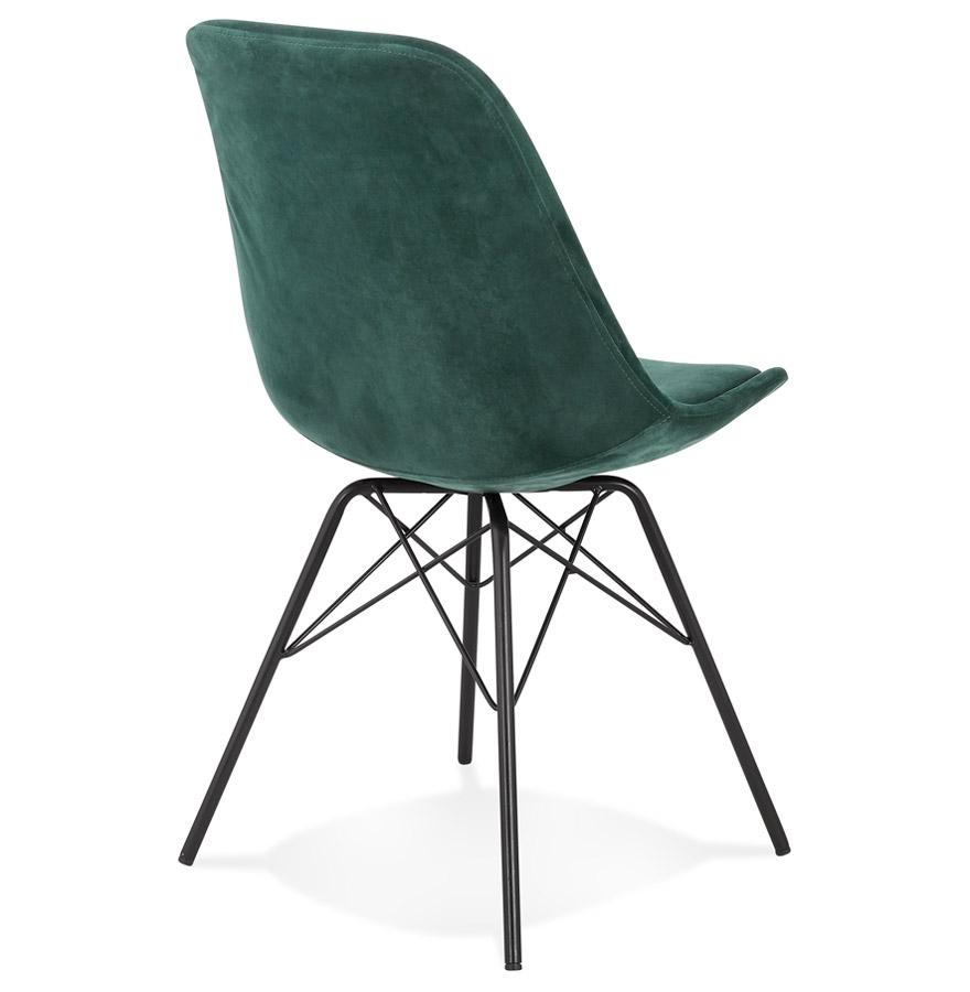 Kokoon Design ZAZY' Designer Chair In Green Velvet And Black Metal Legs