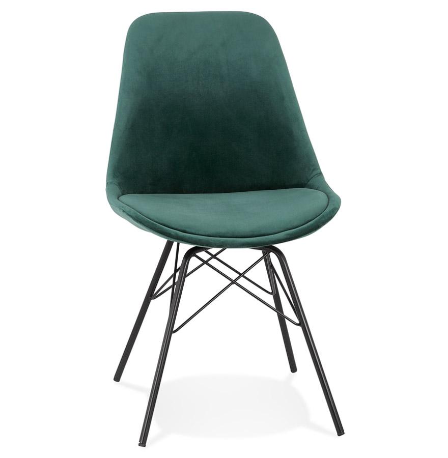 kokoon design ZAZY' designer chair in green velvet and black metal legs