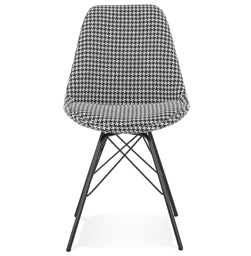Kokoon Design ZAZY' Designer Chair In Houndstooth Fabric And Black Metal Legs