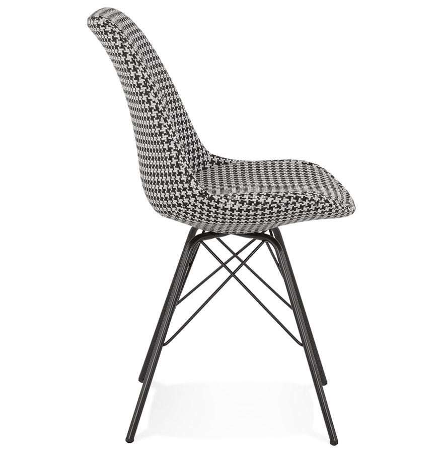 Kokoon Design ZAZY' Designer Chair In Houndstooth Fabric And Black Metal Legs