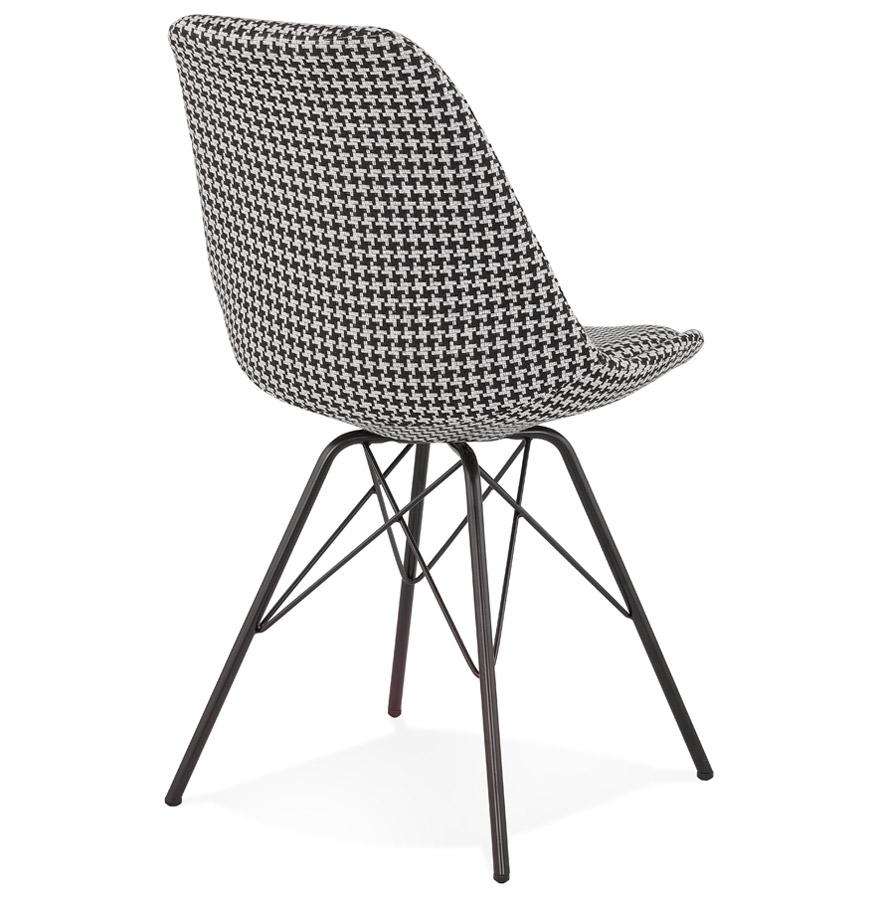 Kokoon Design ZAZY' Designer Chair In Houndstooth Fabric And Black Metal Legs