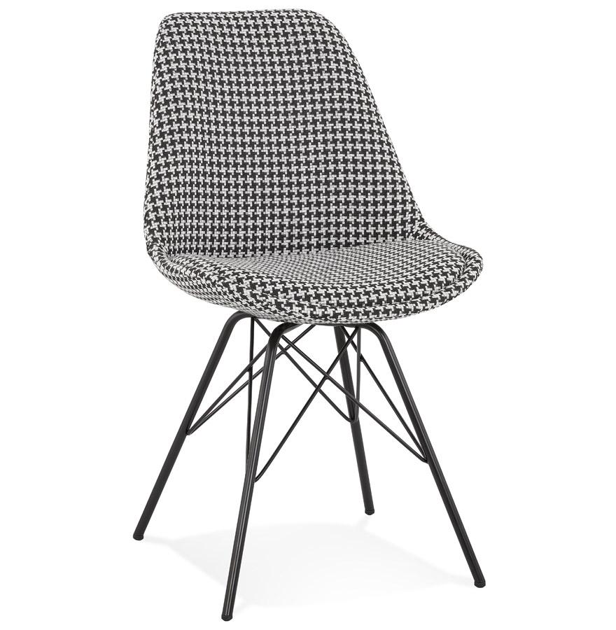 kokoon design ZAZY' designer chair in houndstooth fabric and black metal legs