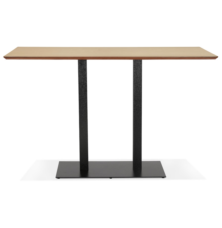 Kokoon Design ZUMBA BAR' Design High Table In Natural Finish Wood With Black Metal Leg - 180x90 Cm
