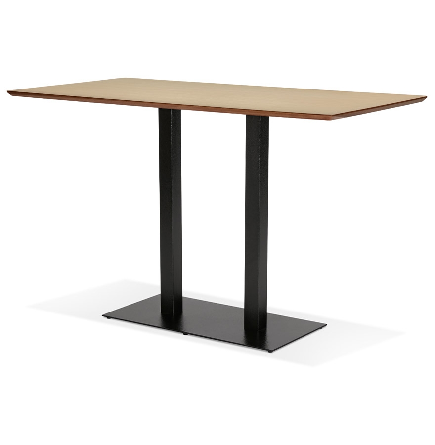 Kokoon Design ZUMBA BAR' Design High Table In Natural Finish Wood With Black Metal Leg - 180x90 Cm