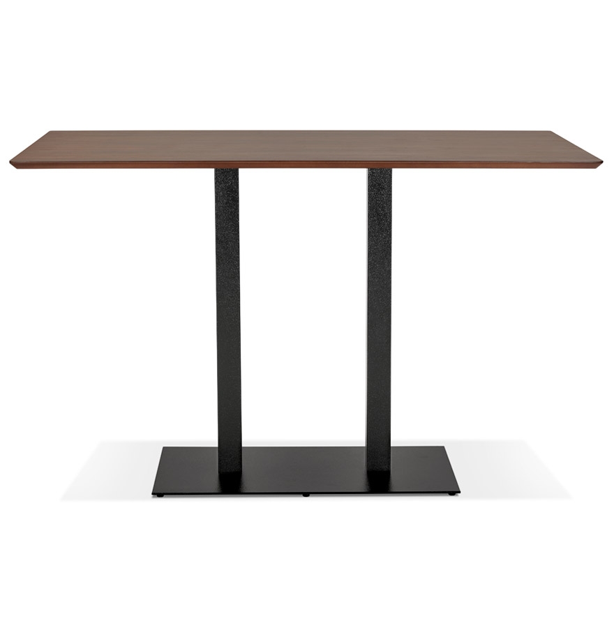Kokoon Design ZUMBA BAR' Designer High Table In Walnut Finish Wood With Black Metal Leg - 180x90 Cm