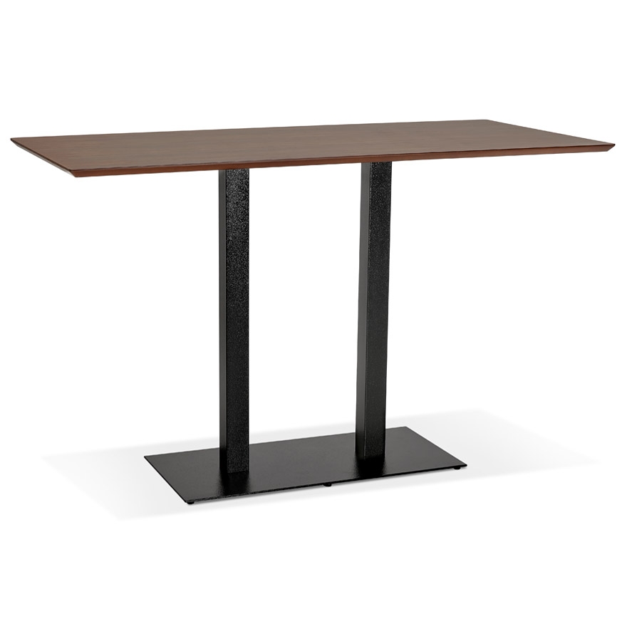 kokoon design ZUMBA BAR' designer high table in Walnut finish wood with black metal leg - 180x90 cm