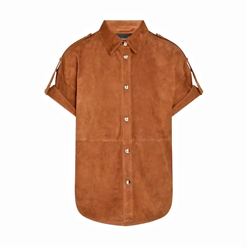 l & c Emmlie blouse van suede met sierknopen Studio AR - by Arma