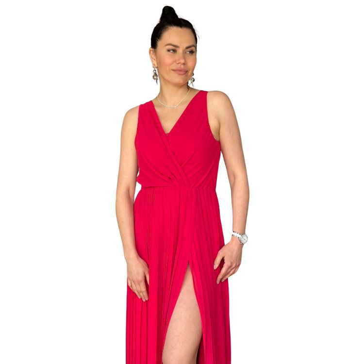 l & c Maxi jurk met plisserok