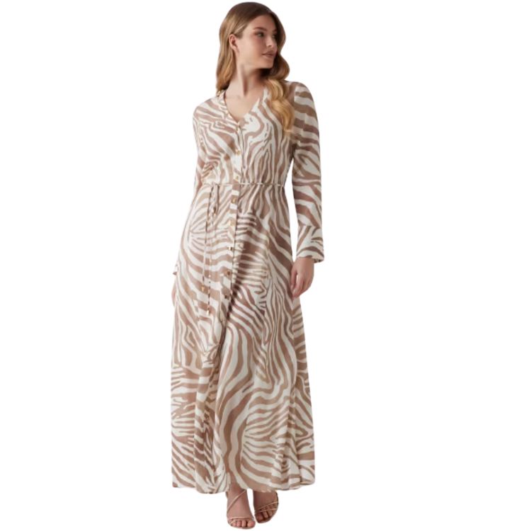 l & c Maxi jurk met zebraprint
