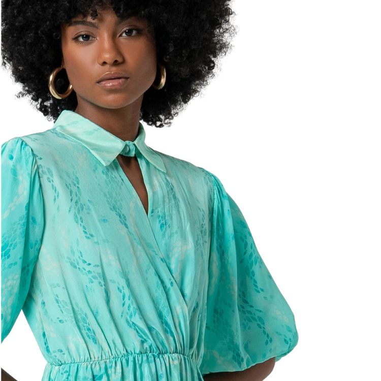 l & c Midi slanggeprint aquamarijn jurk