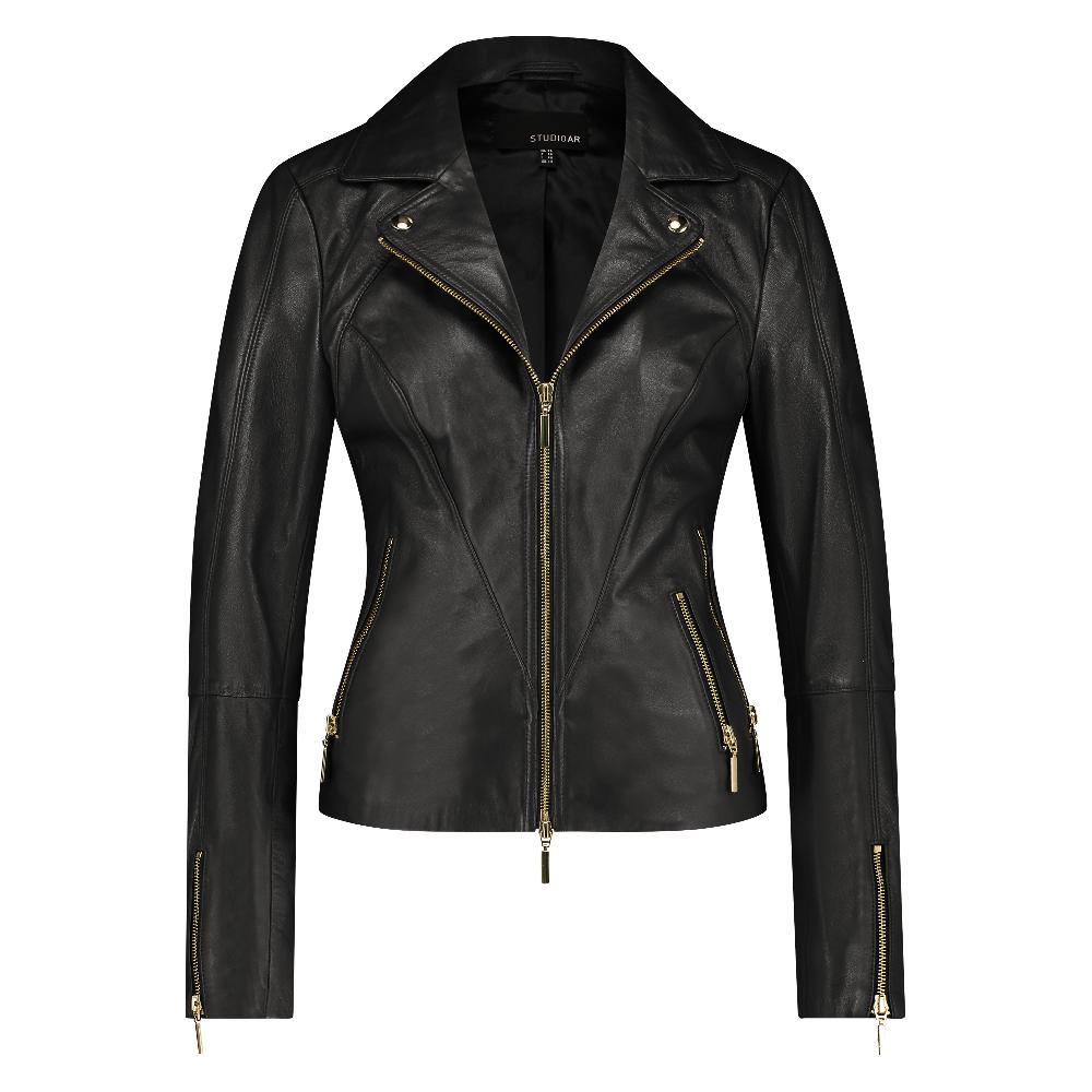 l & c Schapenleer getailleerde bikerjack Studio AR