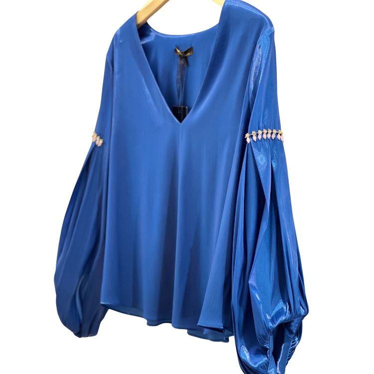 l & c V- hals blouse met gedrapeerde mouwen