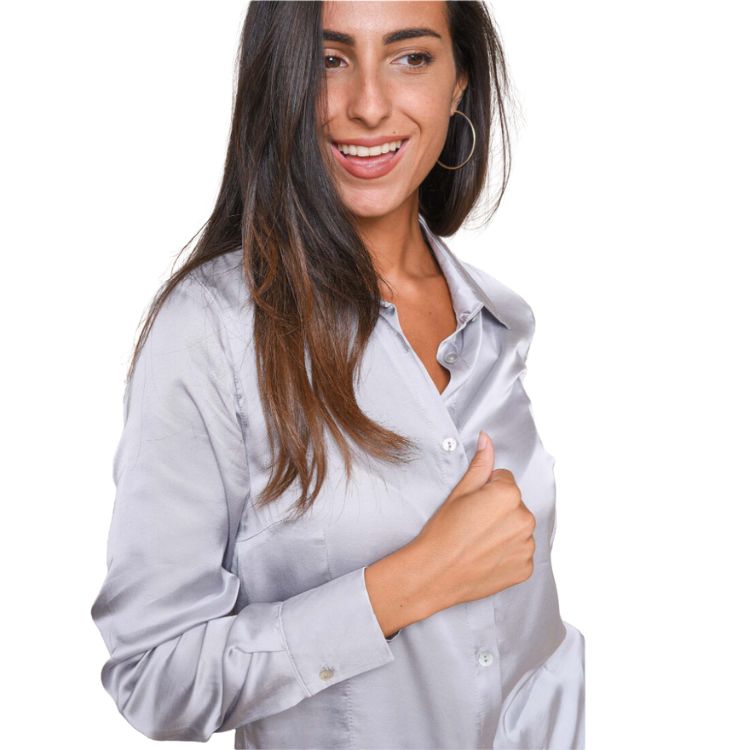 l & c Viscose blouse in parelgrijs