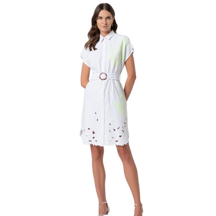 l & c Sleeveless chemisier dress made in cotton with embroideries