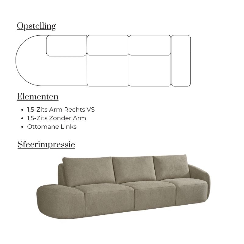 Label51 Bank Rocca 4-Zits + Ottomane Links