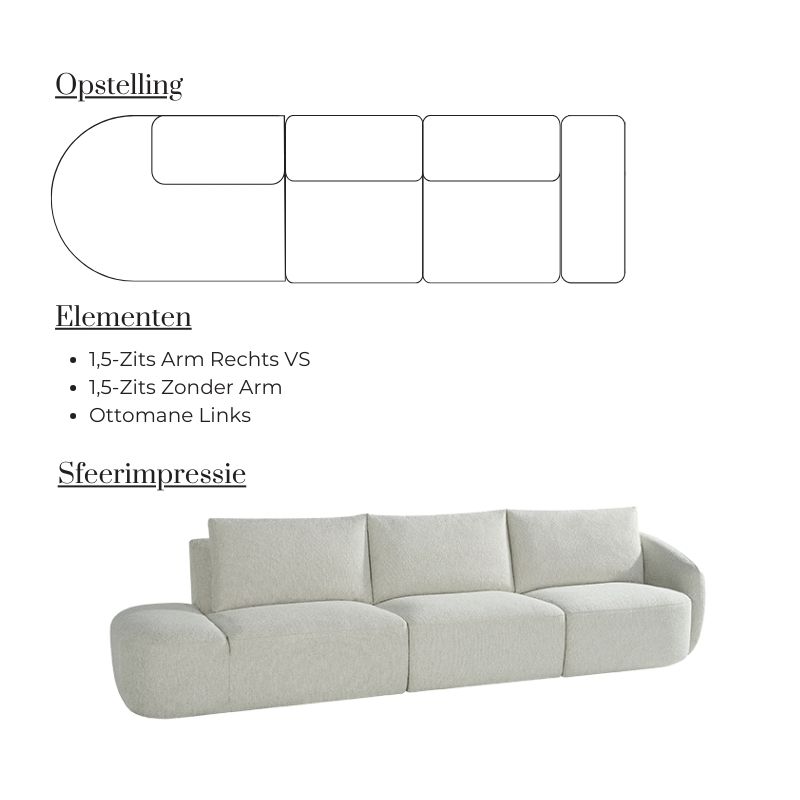 Label51 Bank Rocca 4-Zits + Ottomane Links