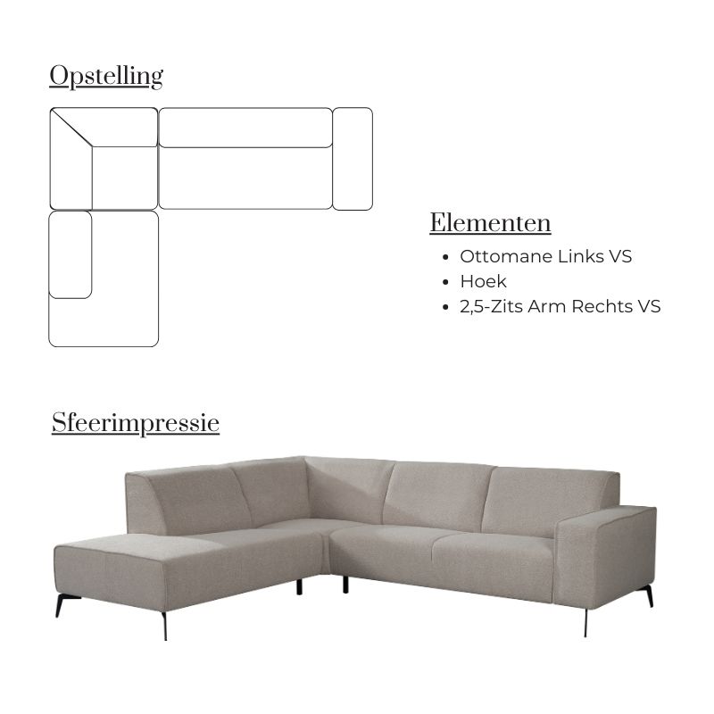Label51 Hoekbank Nero Links