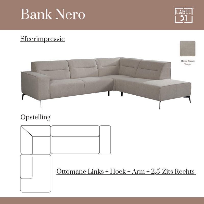 label51 Hoekbank Nero Links