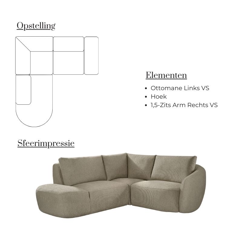 Label51 Hoekbank Rocca Ottomane Links