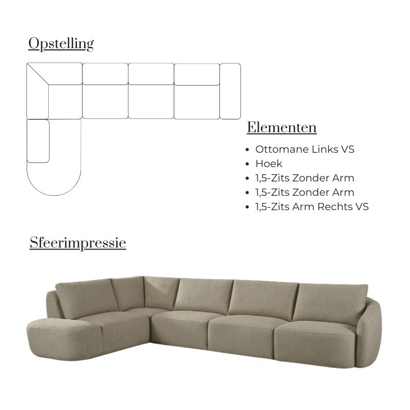 Label51 Hoekbank Rocca Ottomane Links