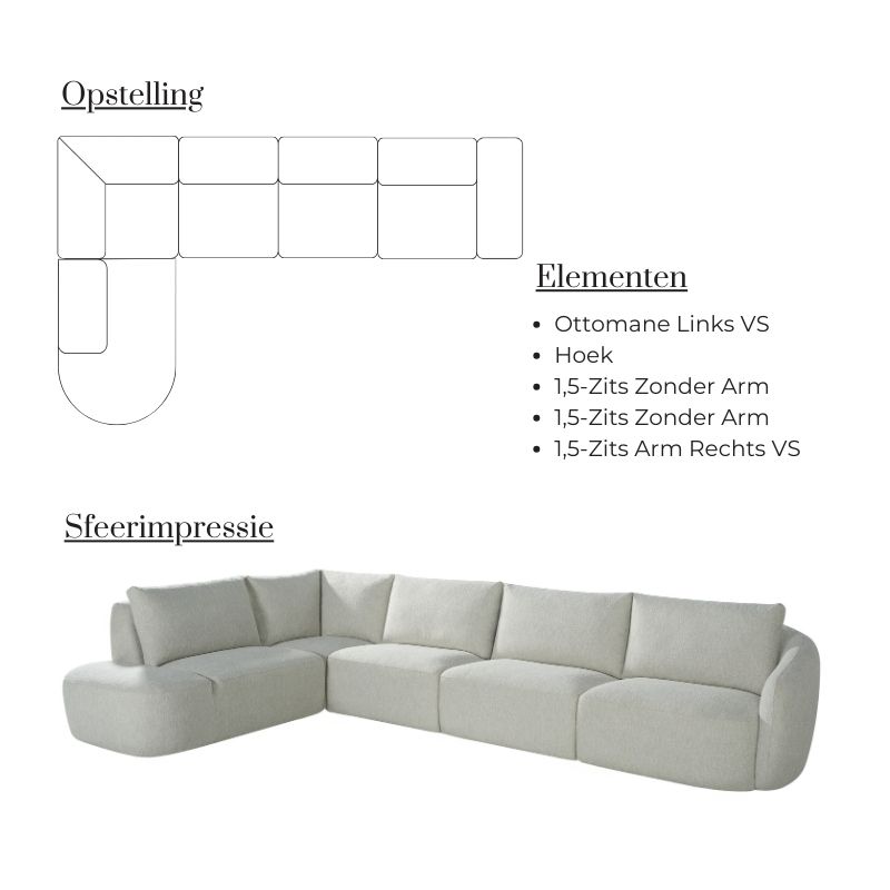 Label51 Hoekbank Rocca Ottomane Links