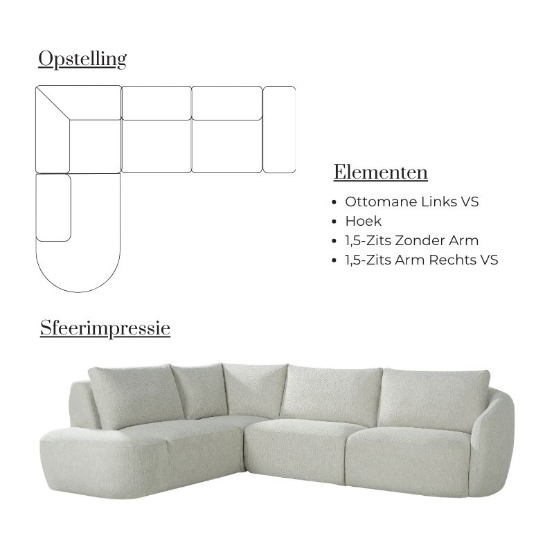 Label51 Hoekbank Rocca Ottomane Links