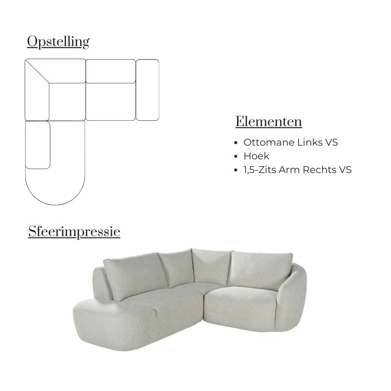 Label51 Hoekbank Rocca Ottomane Links