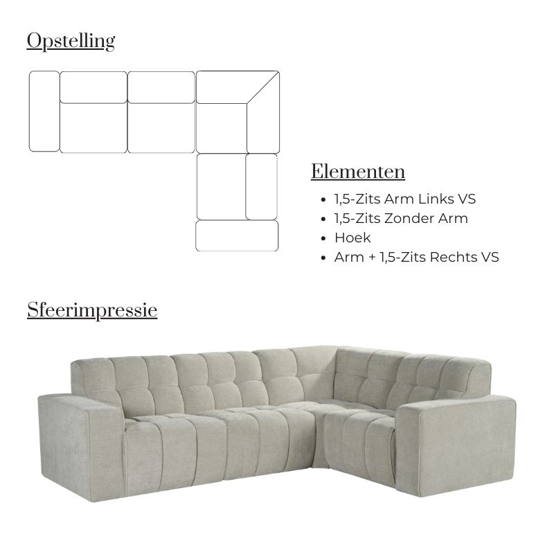 Label51 Hoekbank Valentino Rechts