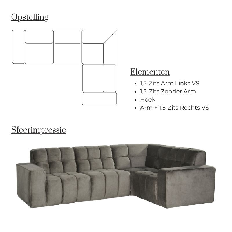 Label51 Hoekbank Valentino Rechts