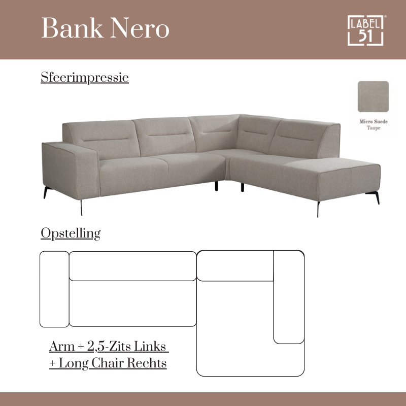label51 Loungebank Nero Rechts