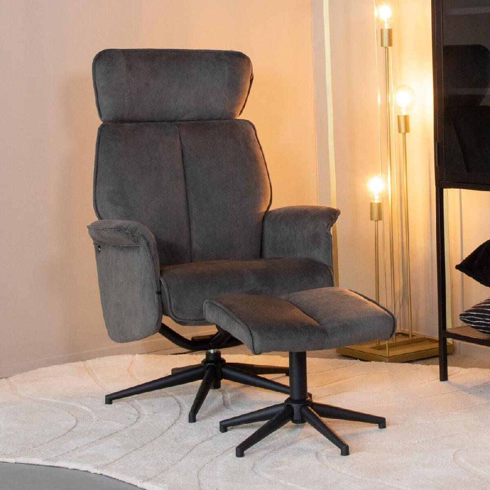 label51 Relaxfauteuil Verdal + Hocker 77x79x109 cm