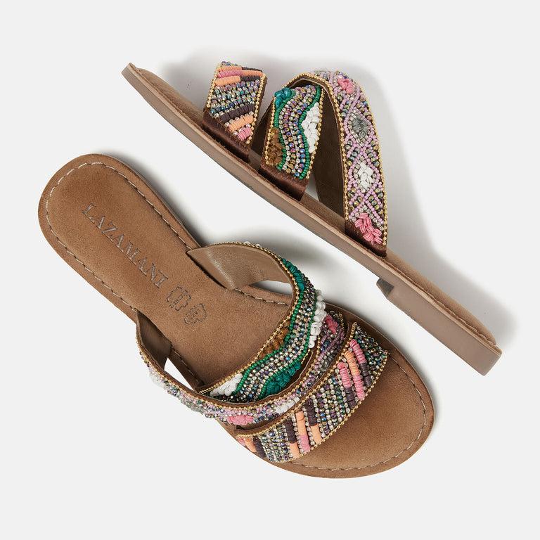 Lazamani Charlie Dames Slippers Tan LA75437tan | Lazamani