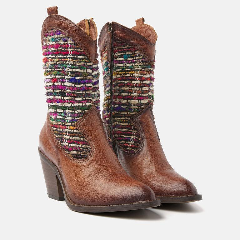 Lazamani Dames Cowboy Laarsjes 35.119 Cognac | Lazamani